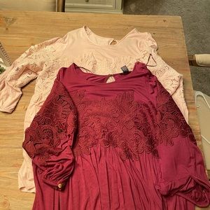 Chelsea and Theodore Lot of 2 tops, both 2x